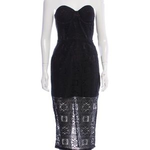 Misha Collection black strapless dress